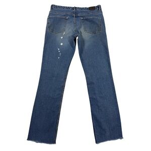 Levis SilverTab Vintage Straight Leg Jeans Blue Bleach Splatter Raw Hem 29 x 28